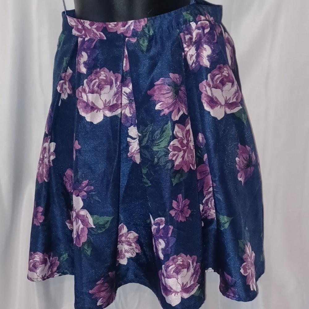 SEQUIN HEARTS Womens Navy Zippered Tulle Lining Mini Evening Skirt Juniors 5